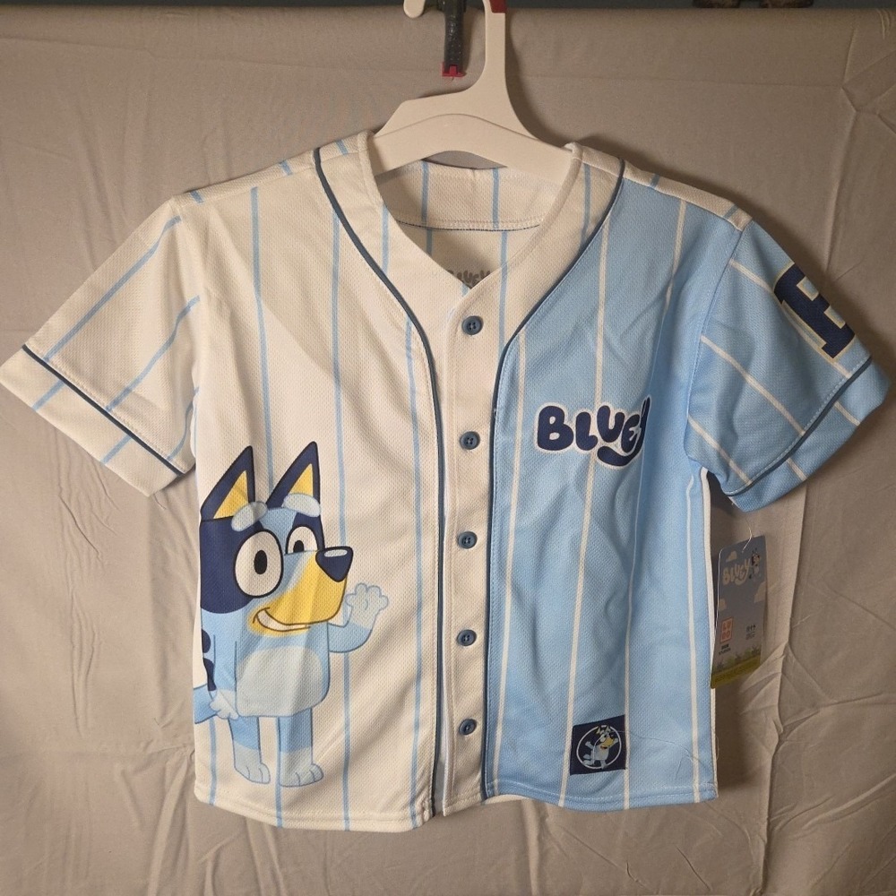 Boys' Bluey Baseball‎ Jersey - size small kids jersey NWT button up